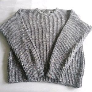 Gray Knitted Sweater.